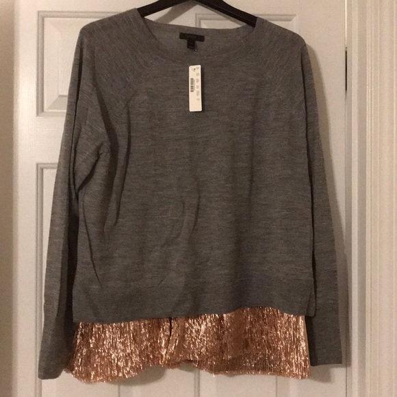J. Crew Collection crewneck with layered lamé * XL - Picture 2 of 4